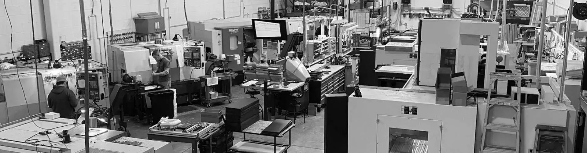 Wide view inside the CDS Plastics machine shop